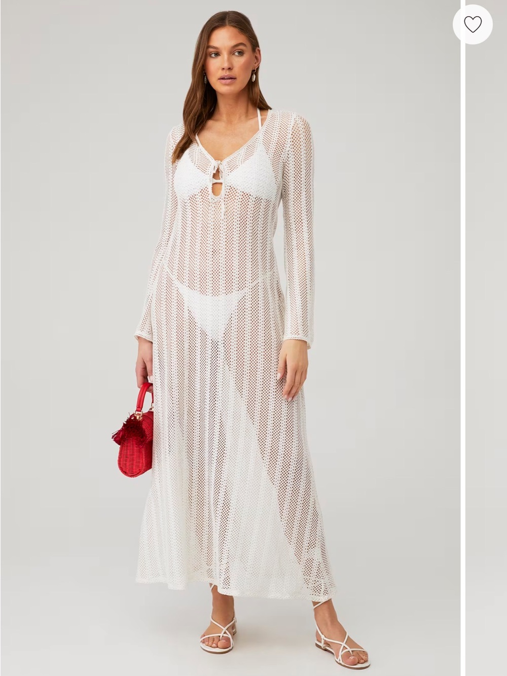 Show Me Your MuMu White Sheer Knit Maxi Cover-Up